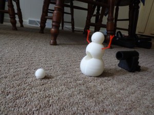 3D Printed Snowman and Cannon