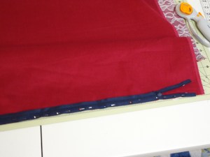 Karen's Pillow - Sew Zipper to First Side