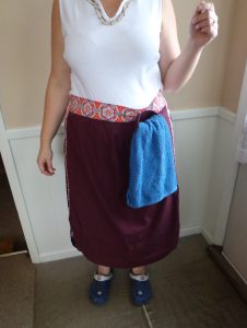 Maroon Apron with Towel Ring - 7-28-16