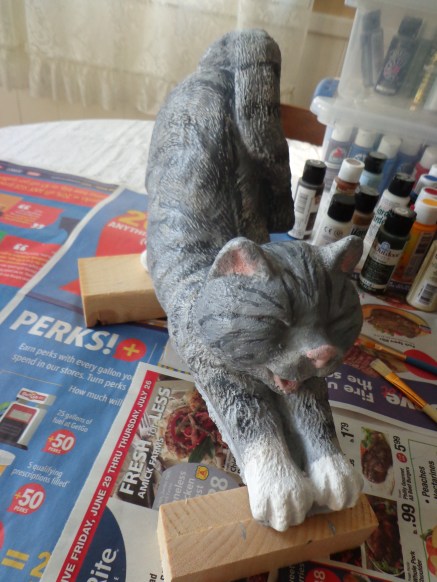 Painted Stretching Cat