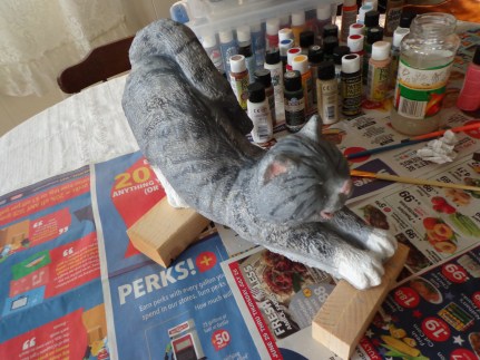 Stretching Cat Painted Side