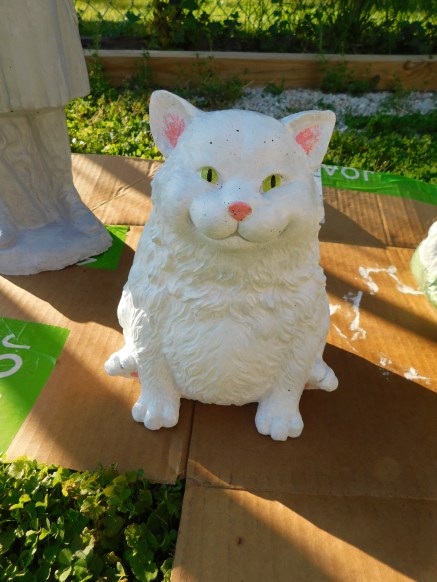 Concrete Statue White Cat 2020